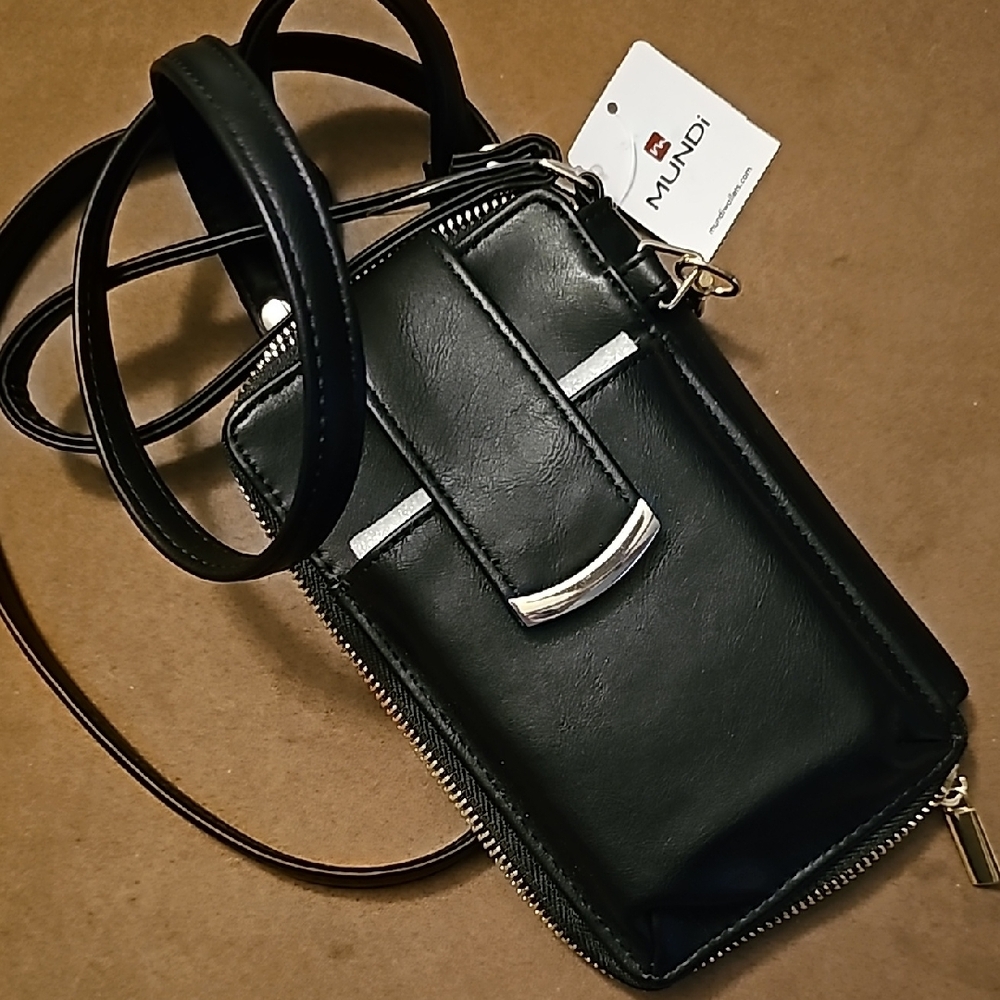 NWT!! Mundi Black Wallet & Cellphone Crossbody Holder